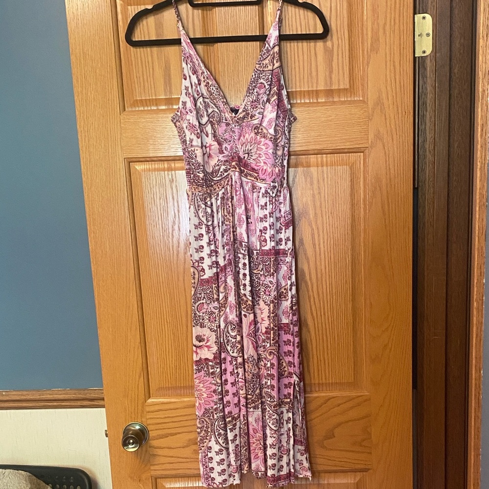 Pink Paisley Patterned Dress